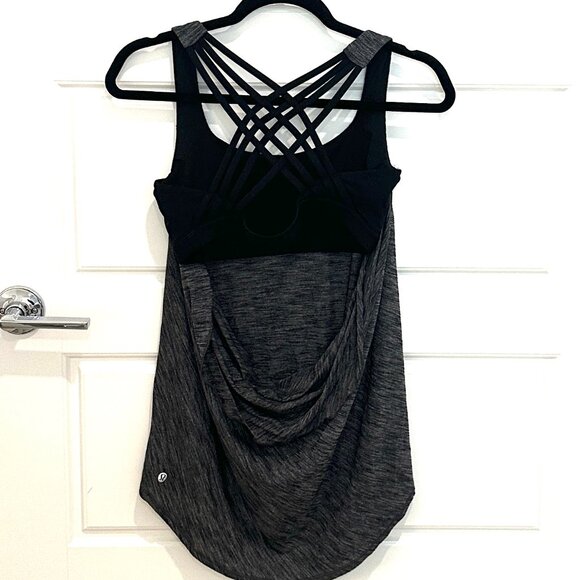 Lululemon Free to be Wild Strappy Tank Top Built in Bra Semi-Open Back SIZE 8 - Picture 3 of 5